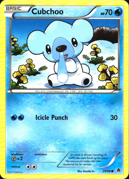 Cubchoo 29/98 Common Emerging Powers Pokemon Near Mint