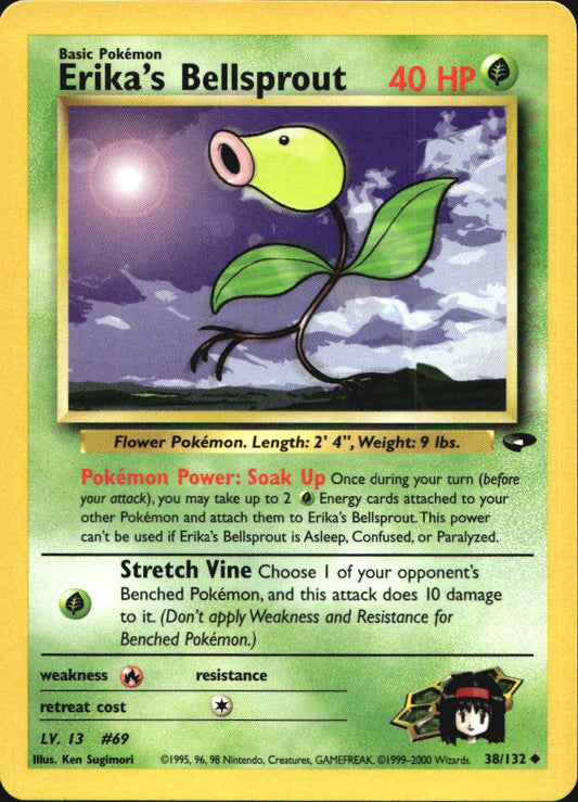 Erika's Bellsprout 38/132 Uncommon Gym Challenge Pokemon Near Mint