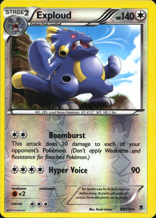 Exploud 85/119 Rare Phantom Forces Pokemon Reverse Holo Near Mint