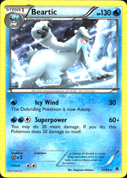 Beartic 31/98 Rare Emerging Powers Pokemon Near Mint