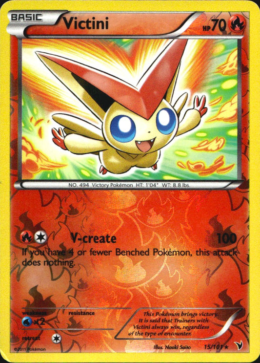 Victini 15/101 Holo Rare Noble Victories Pokemon Reverse Holo Near Mint