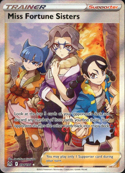 Miss Fortune Sisters 194/196 Rare Ultra Lost Origin Pokemon Near Mint