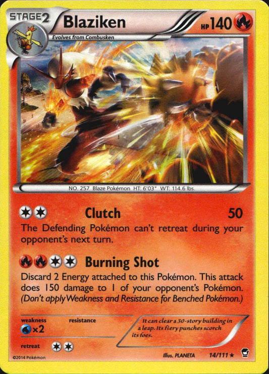 Blaziken 14/111 Holo Rare Furious Fists Pokemon Near Mint