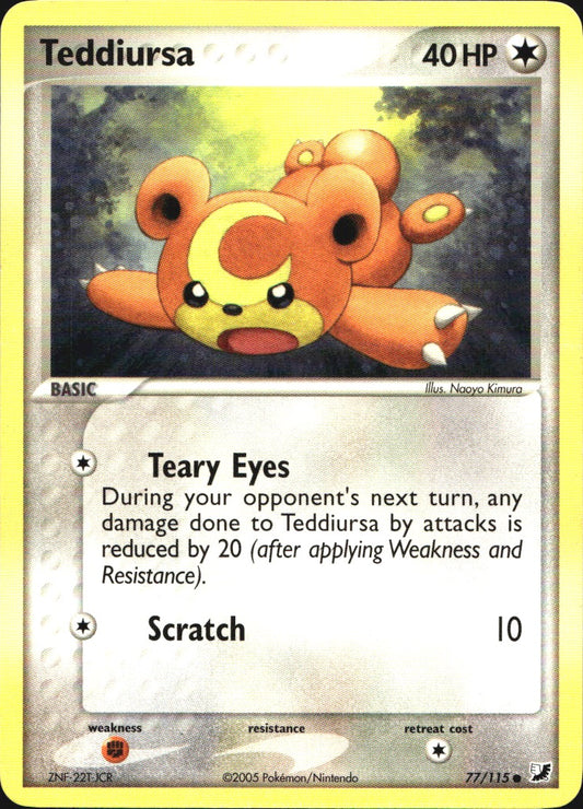 Teddiursa 77/115 Common Unseen Forces Pokemon Near Mint
