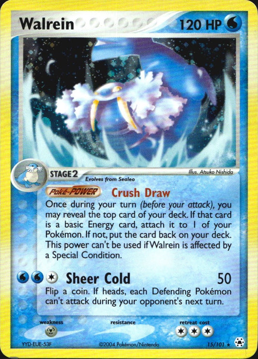 Walrein 15/101 Holo Rare Hidden Legends Pokemon Near Mint