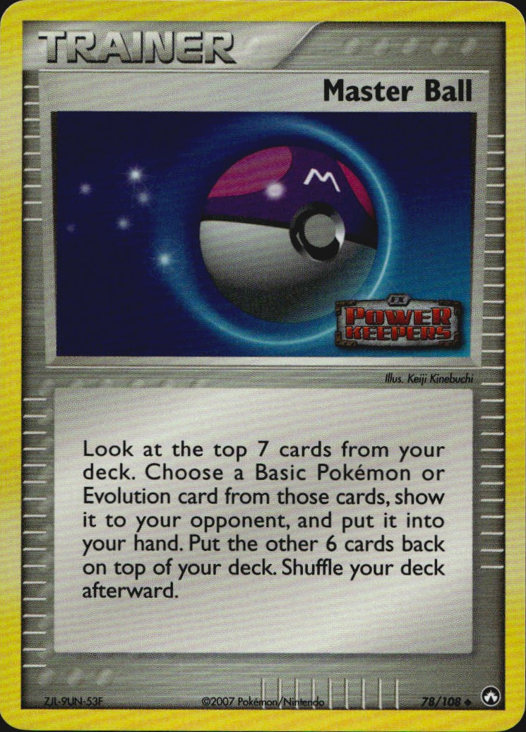 Master Ball 78/108 Uncommon Power Keepers Pokemon Reverse Holo Near Mint