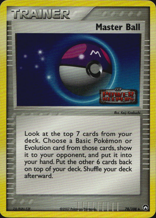 Master Ball 78/108 Uncommon Power Keepers Pokemon Reverse Holo Near Mint