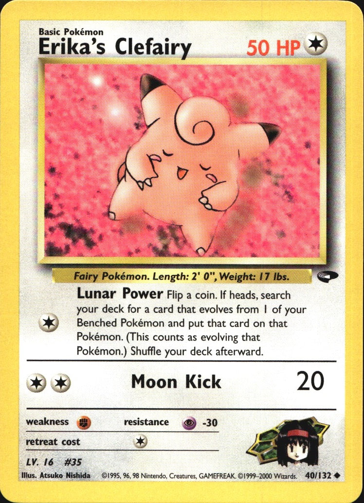 Erika's Clefairy 40/132 Uncommon Gym Challenge Pokemon Near Mint