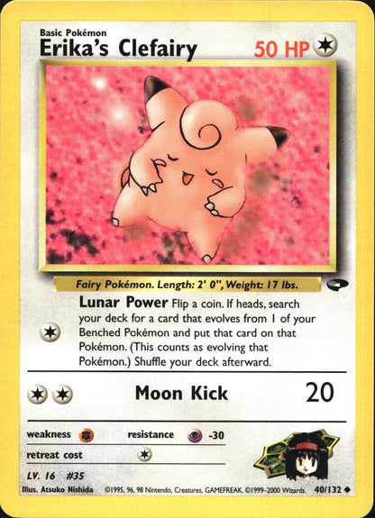 Erika's Clefairy 40/132 Uncommon Gym Challenge Pokemon Near Mint