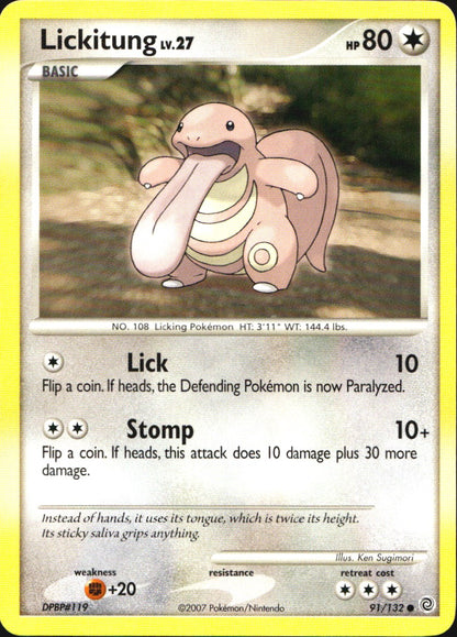 Lickitung 91/132 Common Secret Wonders Pokemon Near Mint