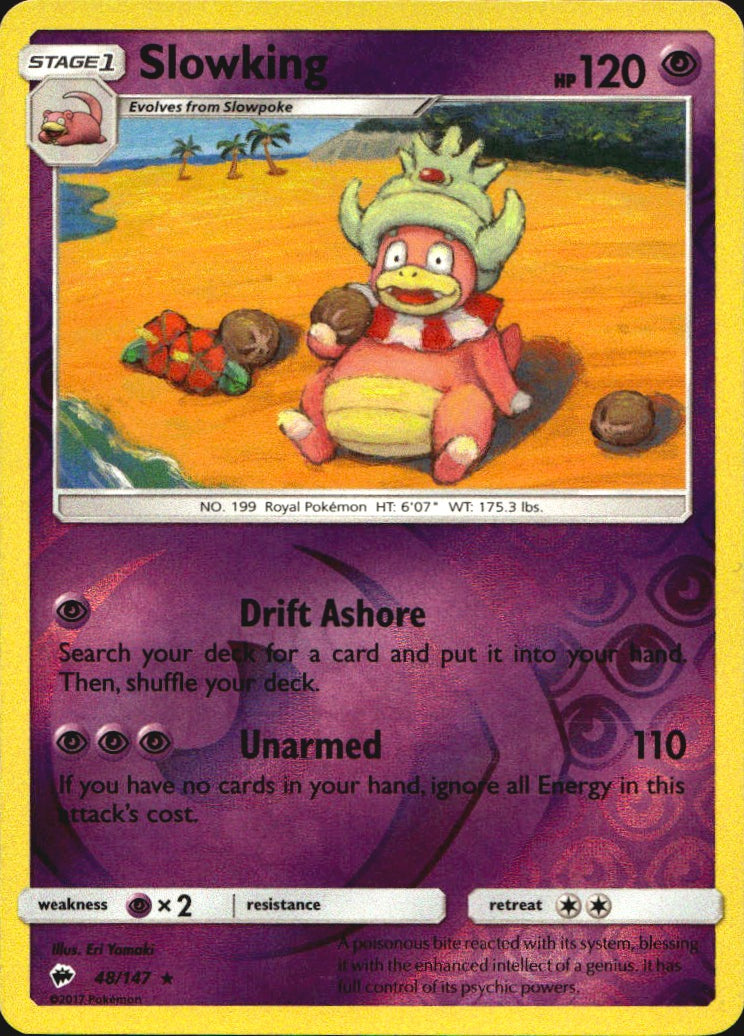 Slowking 48/147 Rare Burning Shadows Pokemon Reverse Holo Near Mint