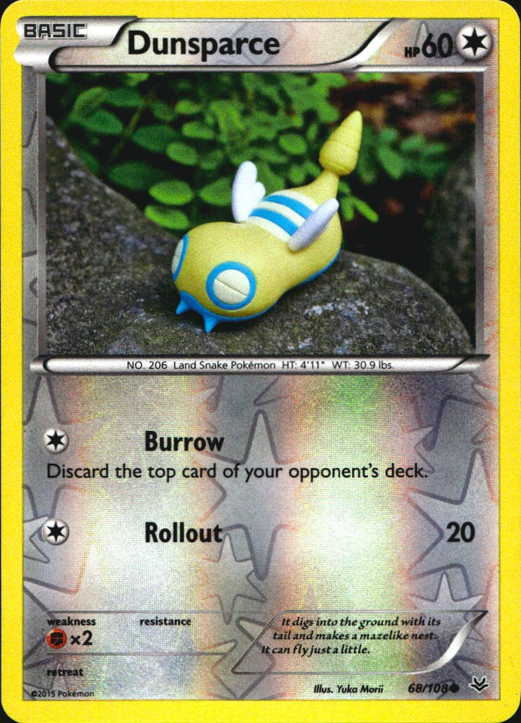 Dunsparce 68/108 Common Roaring Skies Pokemon Reverse Holo Near Mint