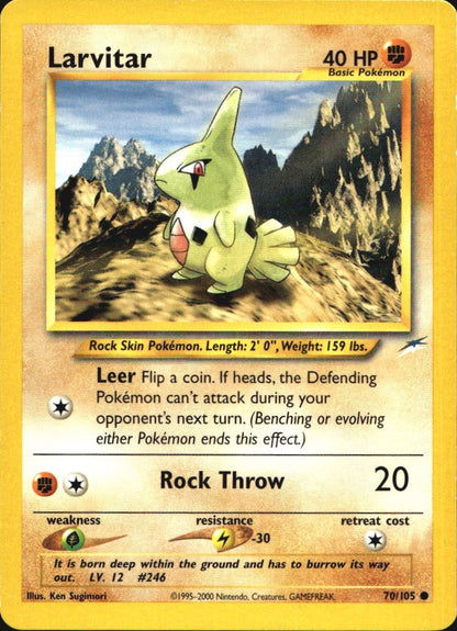 Larvitar 70/105 Common Neo Destiny Pokemon Near Mint