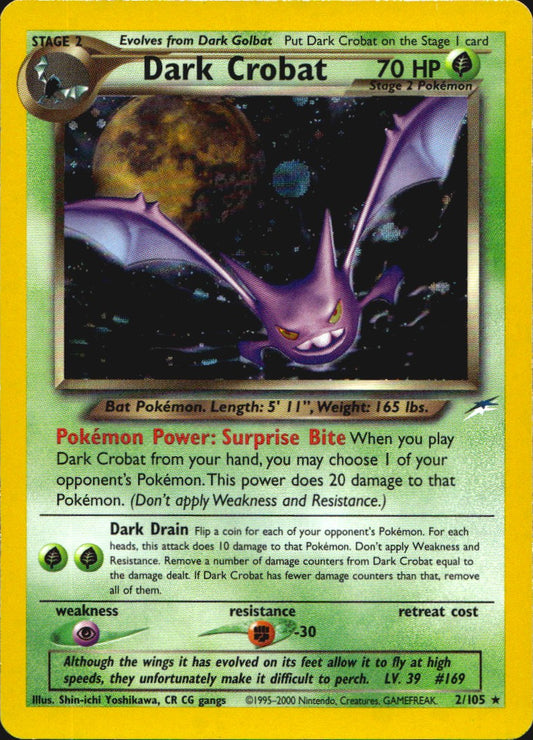 Dark Crobat 2/105 Holo Rare Neo Destiny Pokemon Near Mint