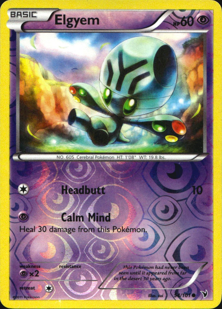 Elgyem 54/101 Common Noble Victories Pokemon Reverse Holo Near Mint