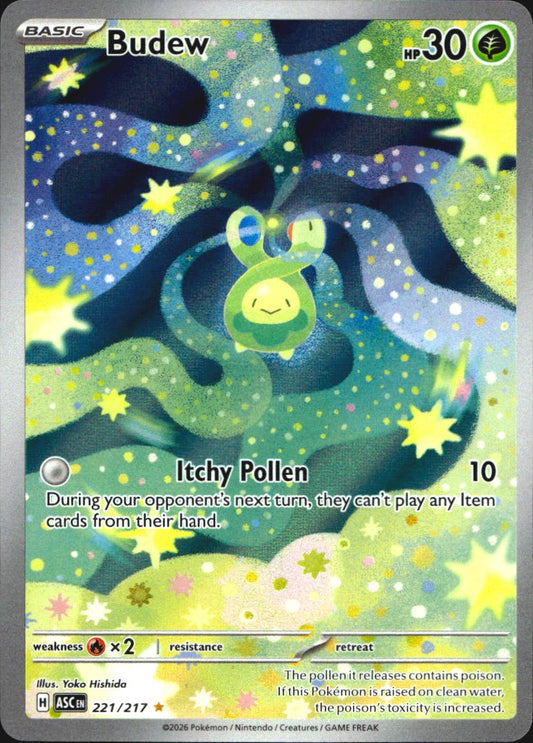 Budew 221/217 Illustration Rare ME: Ascended Heroes Pokemon Near Mint