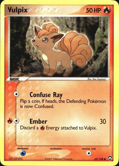 Vulpix 69/108 Common Power Keepers Pokemon Near Mint