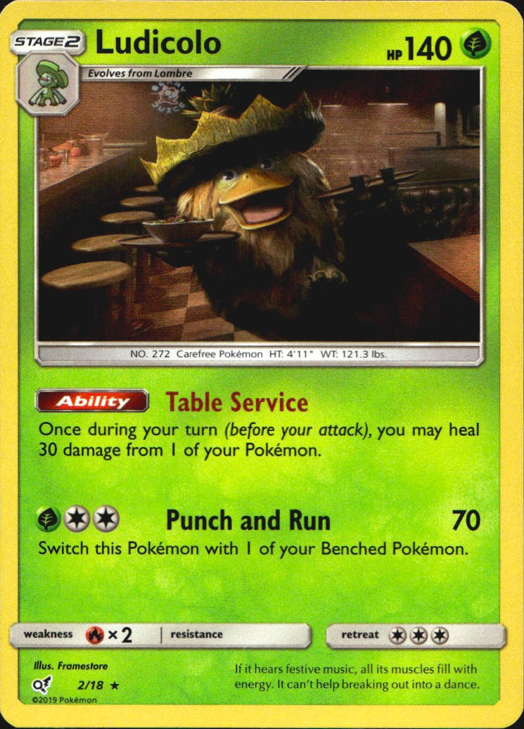 Ludicolo 2/18 Rare Detective Pikachu Pokemon Near Mint