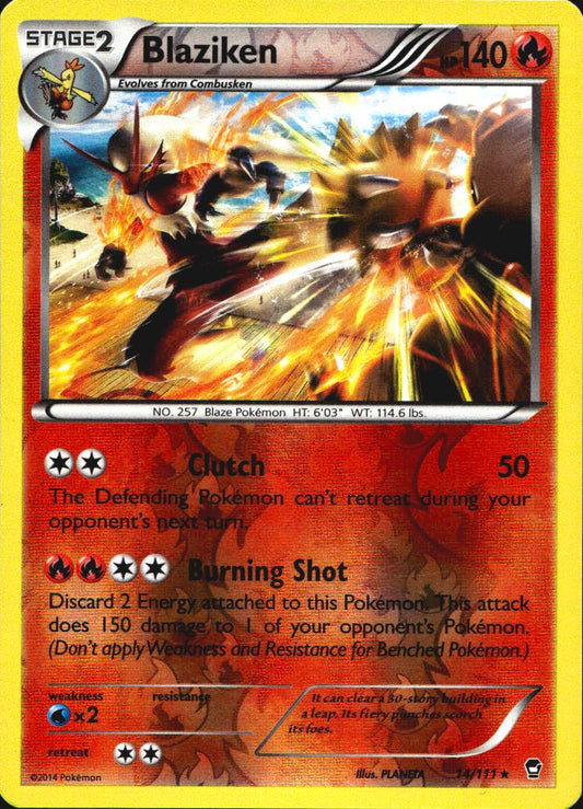 Blaziken 14/111 Furious Fists Pokemon Reverse Holo Near Mint