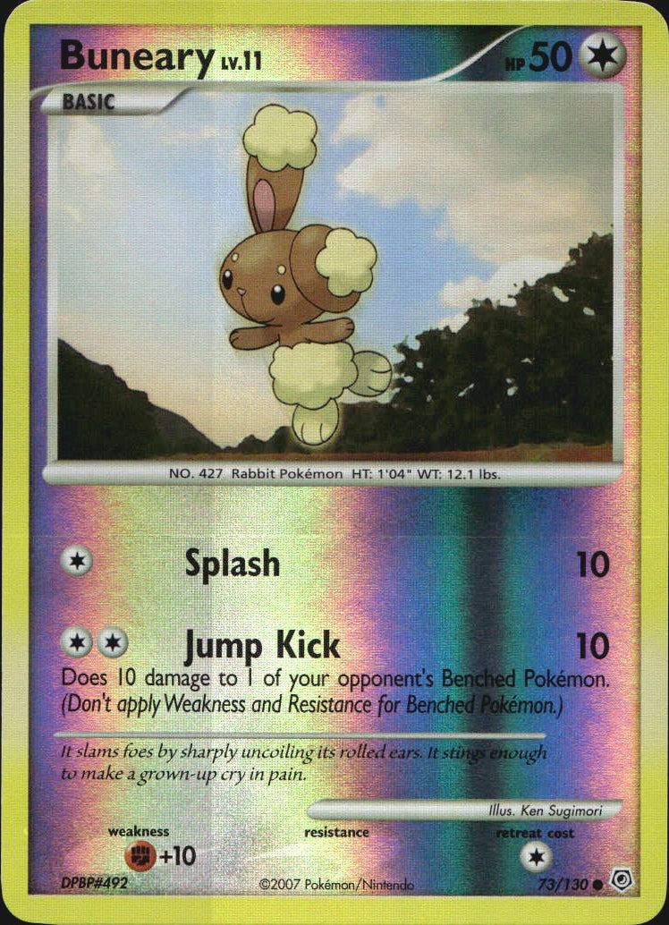 Buneary 73/130 Common Diamond & Pearl Pokemon Reverse Holo Near Mint