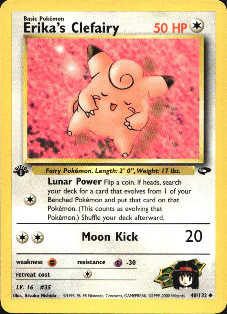 Erika's Clefairy 40/132 Uncommon Gym Challenge Pokemon 1st Edition Near Mint