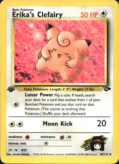 Erika's Clefairy 40/132 Uncommon Gym Challenge Pokemon 1st Edition Near Mint