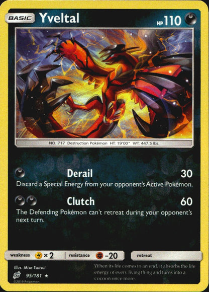Yveltal 95/181 Holo Rare Team Up Pokemon Reverse Holo Near Mint