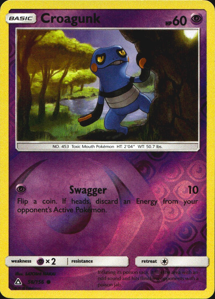 Croagunk 56/156 Common Ultra Prism Pokemon Reverse Holo Near Mint