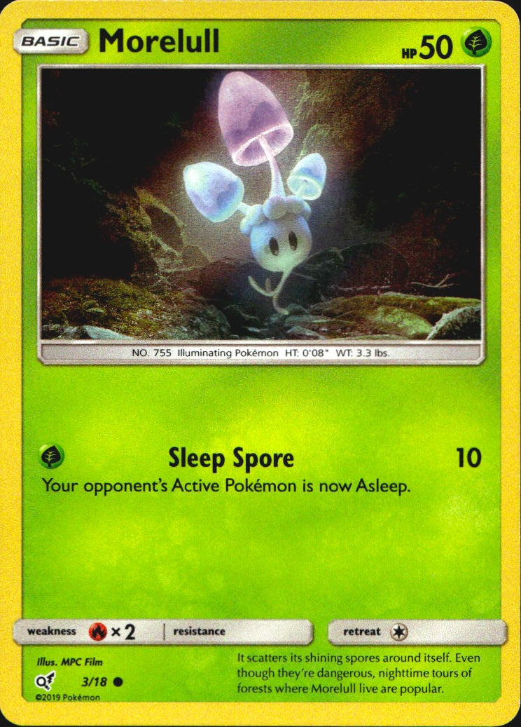 Morelull 3/18 Common Detective Pikachu Pokemon Near Mint