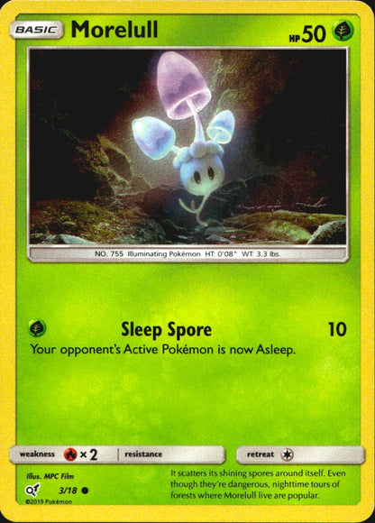 Morelull 3/18 Common Detective Pikachu Pokemon Near Mint