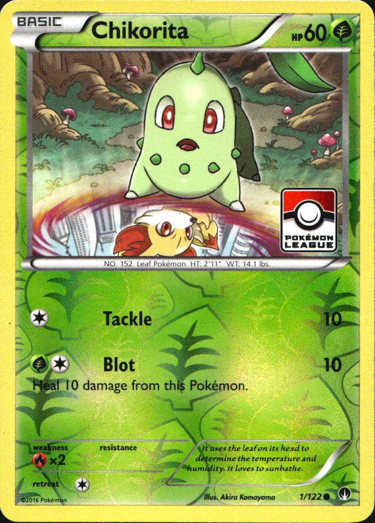 Chikorita 001/122 Holofoil Promo League & Championship Cards Pokemon Near Mint