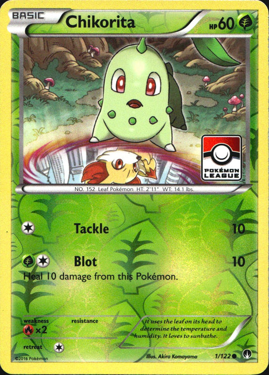 Chikorita 001/122 Holofoil Promo League & Championship Cards Pokemon Near Mint
