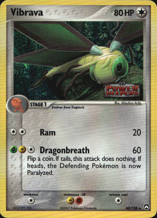 Vibrava 40/108 Uncommon Power Keepers Pokemon Reverse Holo Near Mint