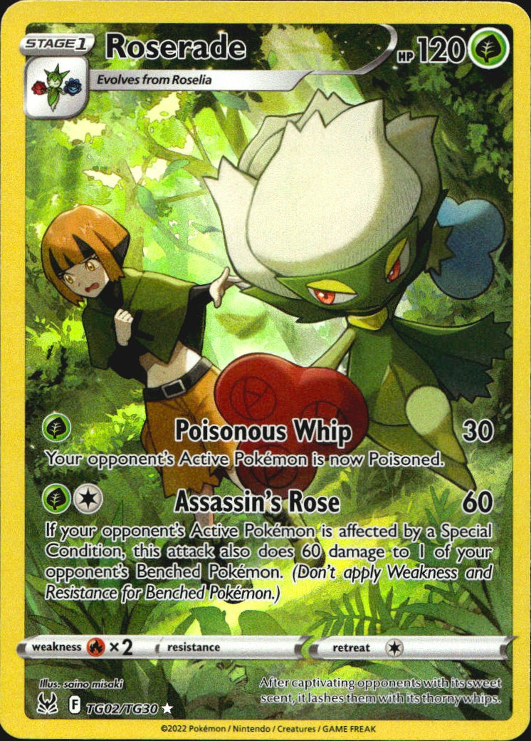 Roserade TG02/TG30 Holo Lost Origin Trainer Gallery Pokemon NM