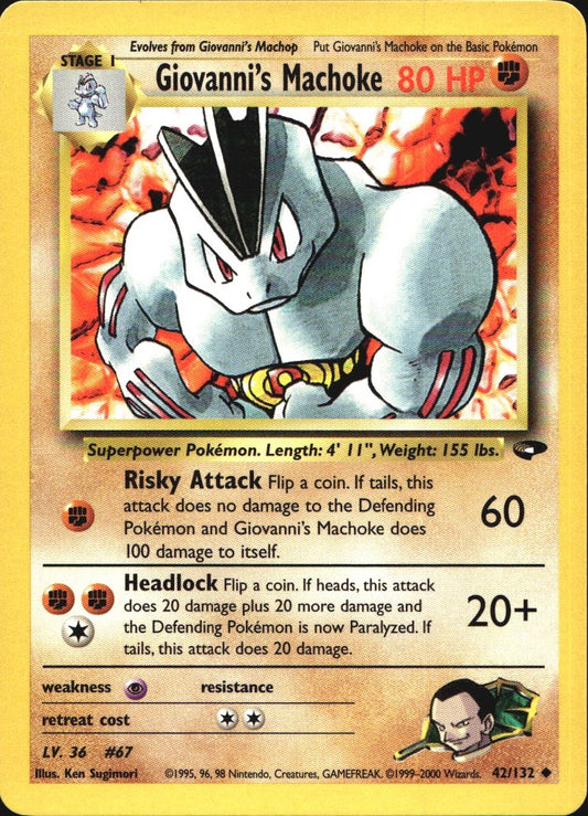 Giovanni's Machoke 42/132 Uncommon Gym Challenge Pokemon Near Mint