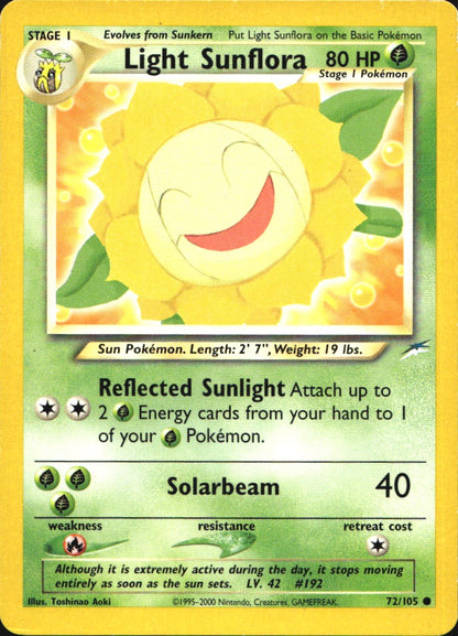 Light Sunflora 72/105 Common Neo Destiny Pokemon Near Mint