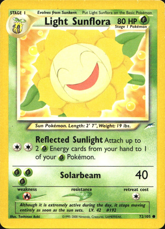Light Sunflora 72/105 Common Neo Destiny Pokemon Near Mint