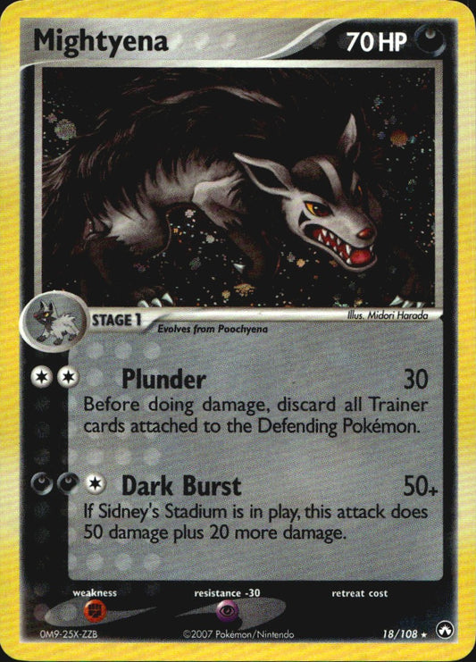Mightyena (Cosmos Holo) 18/108 Holo Holo Rare Deck Exclusives Pokemon Near Mint