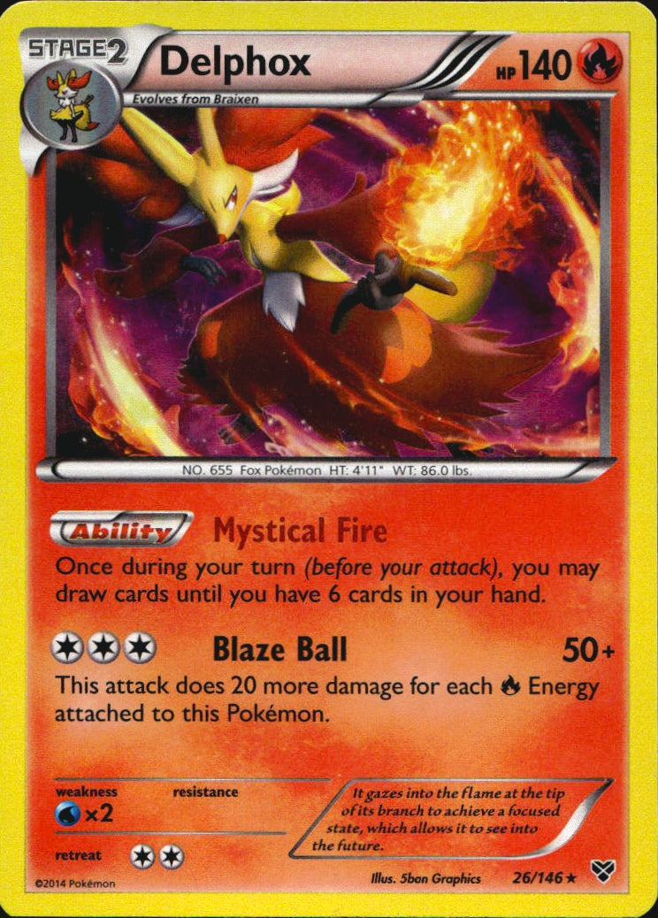 Delphox 26/146 Holo Rare XY Pokemon Near Mint