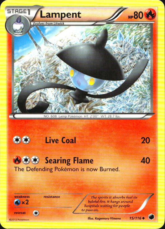 Lampent 15/116 Uncommon Plasma Freeze Pokemon Near Mint