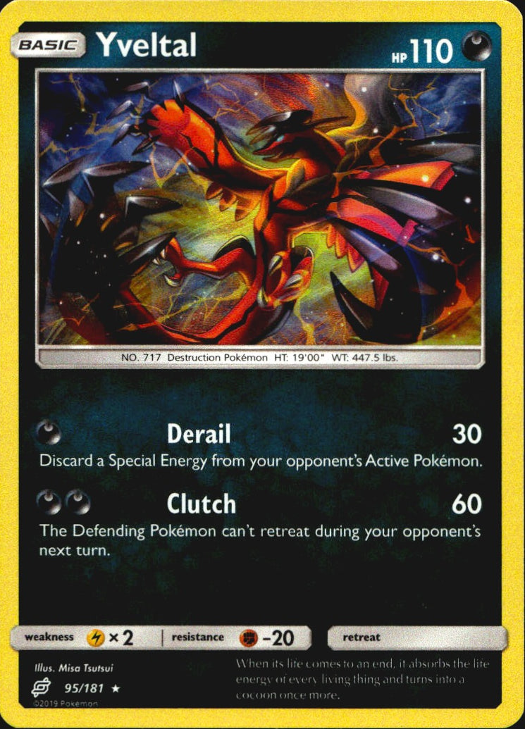 Yveltal 95/181 Holo Rare Team Up Pokemon Reverse Holo Near Mint