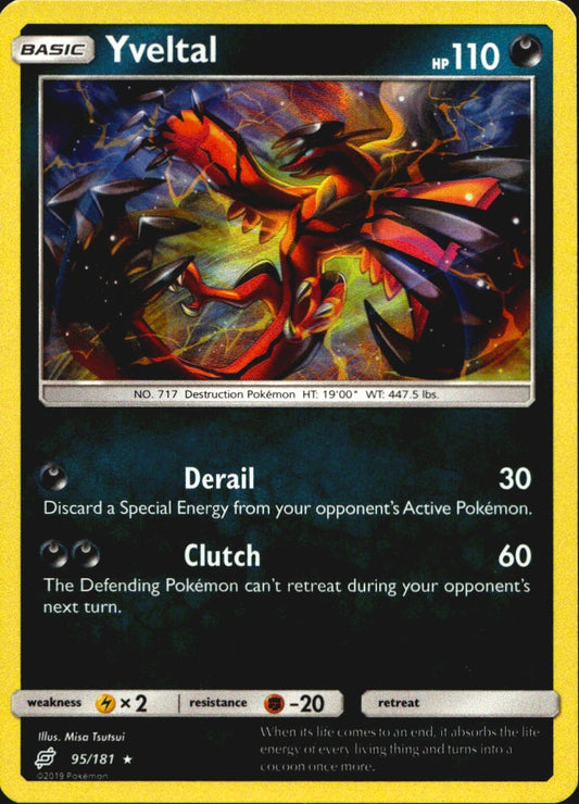 Yveltal 95/181 Holo Rare Team Up Pokemon Reverse Holo Near Mint