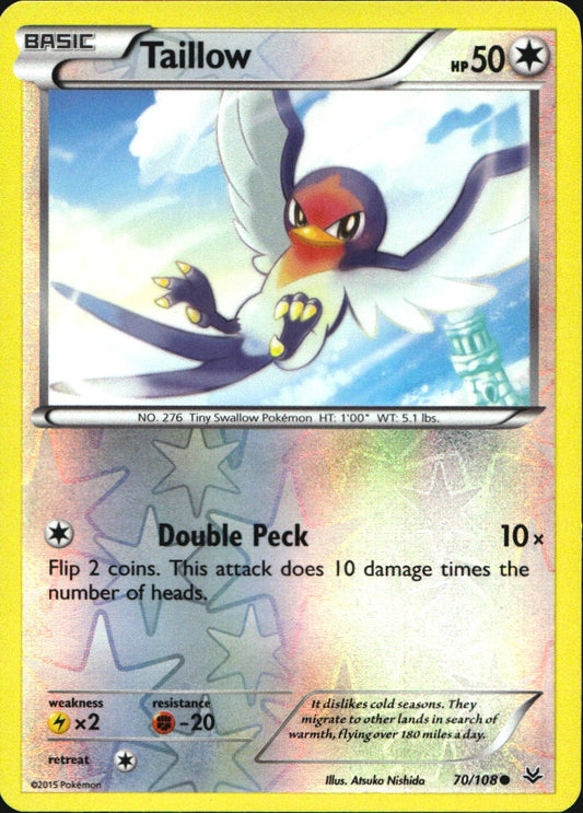 Taillow 70/108 Common Roaring Skies Pokemon Reverse Holo Near Mint