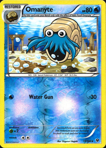 Omanyte 17/124 Uncommon Fates Collide Pokemon Reverse Holo Near Mint