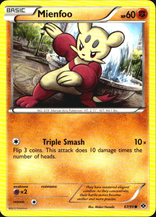 Mienfoo 67/99 Common Next Destinies Pokemon Near Mint