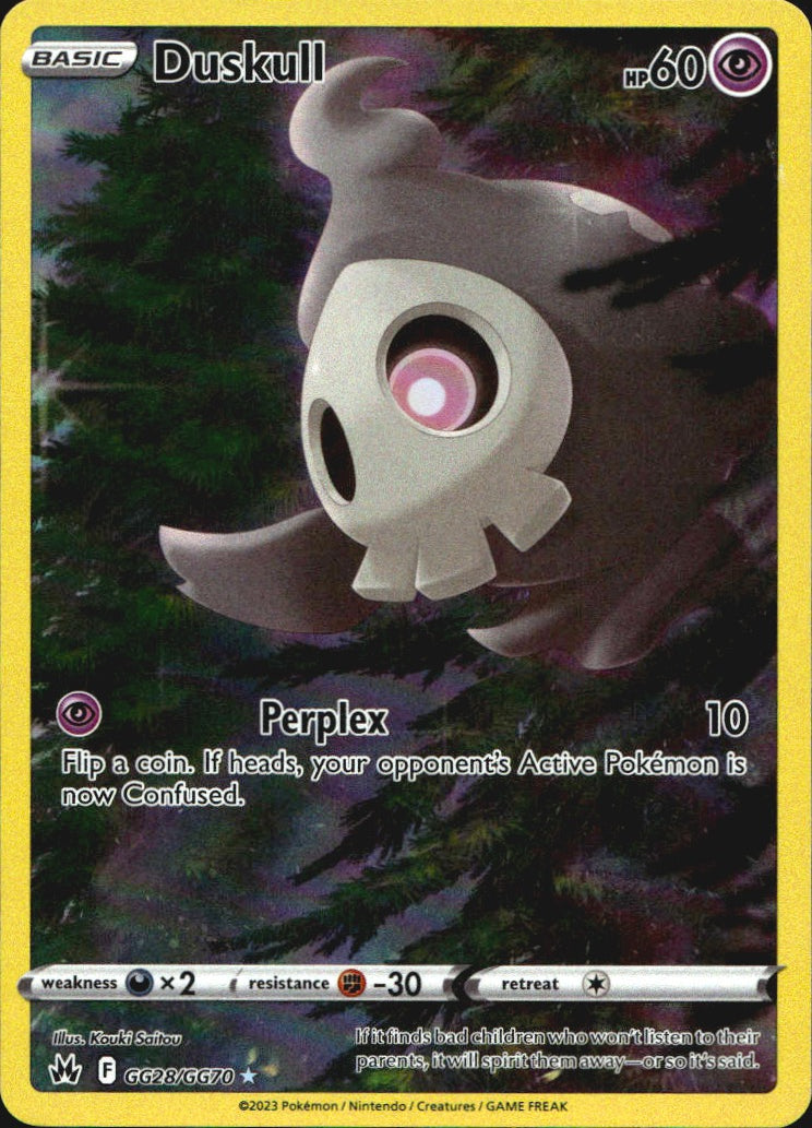 Duskull GG28/GG70 Holo Crown Zenith Galarian Gallery Pokemon NM