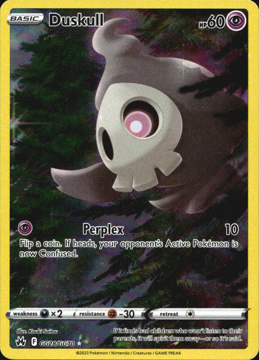 Duskull GG28/GG70 Holo Crown Zenith Galarian Gallery Pokemon NM