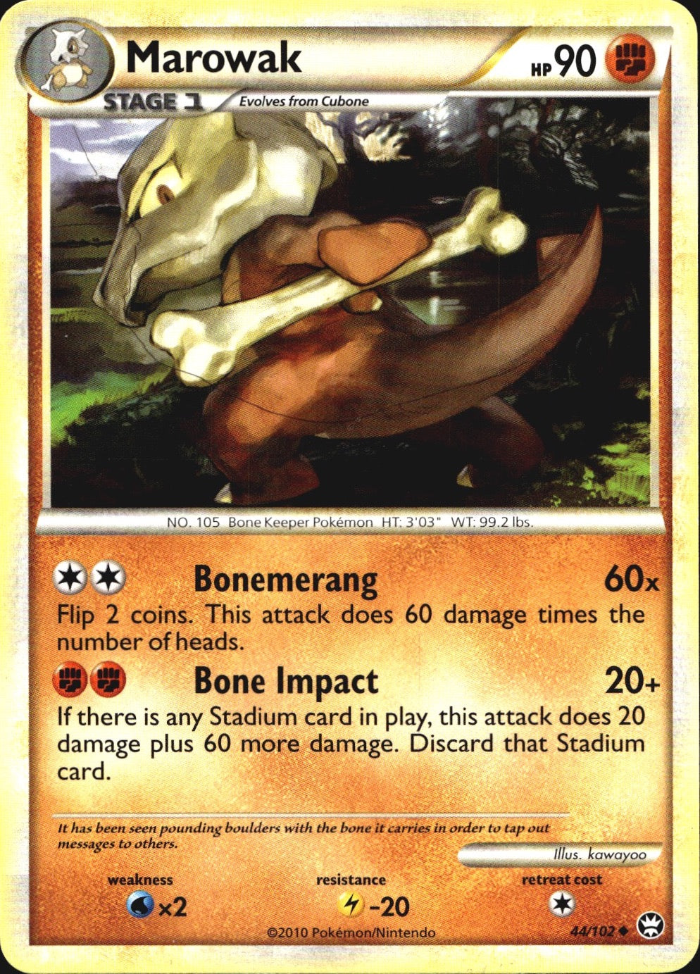 Marowak 44/102 Uncommon HGSS Triumphant Pokemon Near Mint
