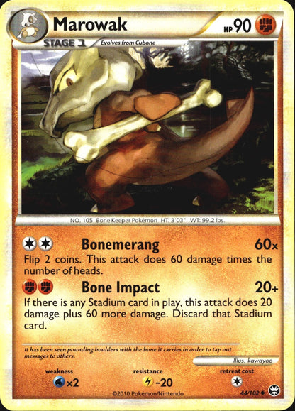 Marowak 44/102 Uncommon HGSS Triumphant Pokemon Near Mint