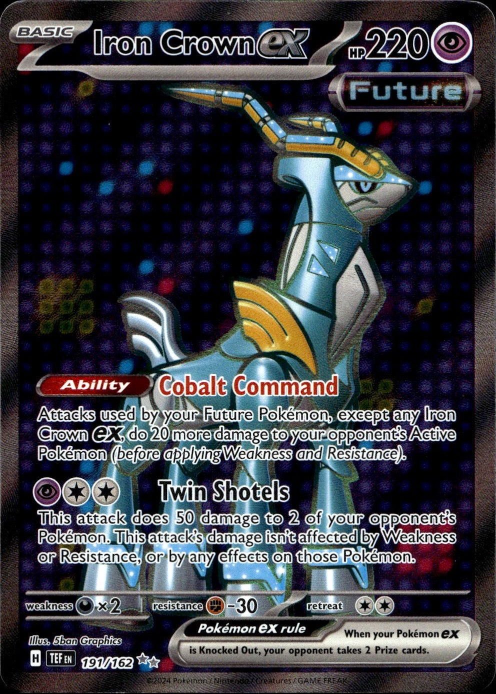 Iron Crown ex 191/162 Ultra Rare Temporal Forces Pokemon Near Mint